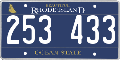 RI license plate 253433