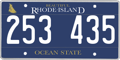RI license plate 253435
