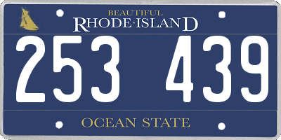RI license plate 253439