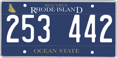 RI license plate 253442