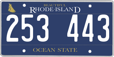 RI license plate 253443