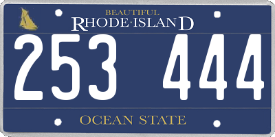 RI license plate 253444
