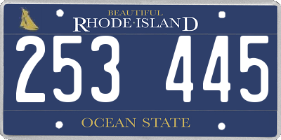 RI license plate 253445