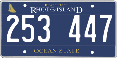 RI license plate 253447