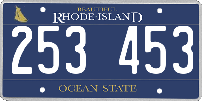 RI license plate 253453