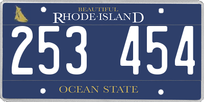 RI license plate 253454