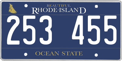 RI license plate 253455