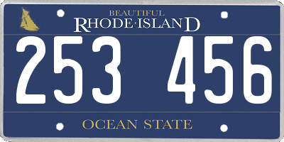 RI license plate 253456