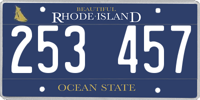 RI license plate 253457