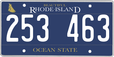 RI license plate 253463