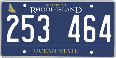 RI license plate 253464