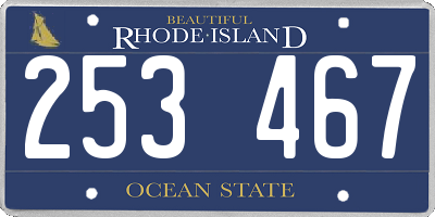 RI license plate 253467