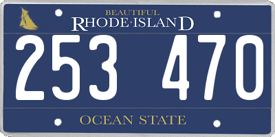 RI license plate 253470