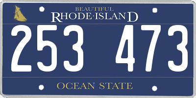 RI license plate 253473