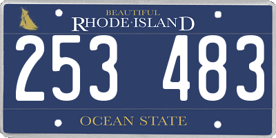 RI license plate 253483