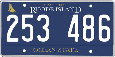 RI license plate 253486