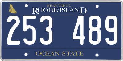 RI license plate 253489