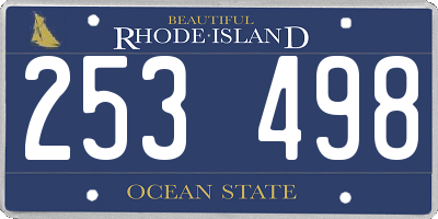 RI license plate 253498