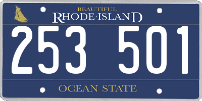 RI license plate 253501