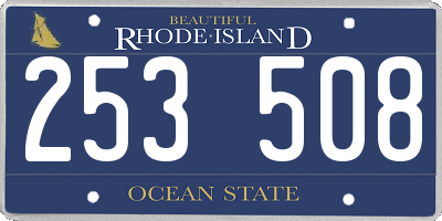 RI license plate 253508