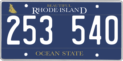 RI license plate 253540