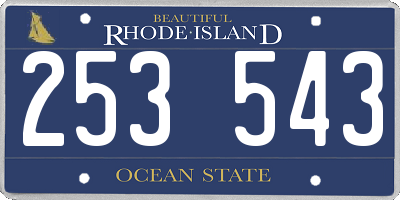 RI license plate 253543