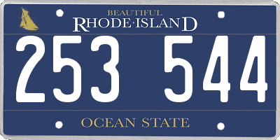 RI license plate 253544