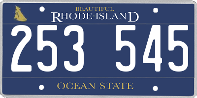 RI license plate 253545