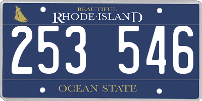 RI license plate 253546