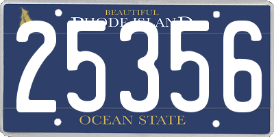 RI license plate 25356