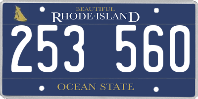 RI license plate 253560