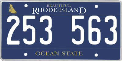 RI license plate 253563