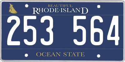 RI license plate 253564
