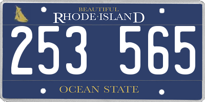 RI license plate 253565