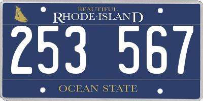 RI license plate 253567