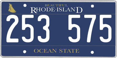 RI license plate 253575