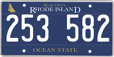RI license plate 253582