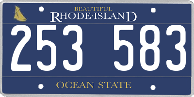 RI license plate 253583