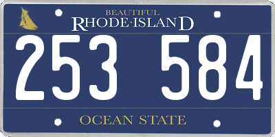 RI license plate 253584
