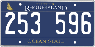 RI license plate 253596