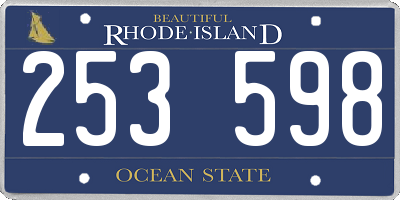 RI license plate 253598