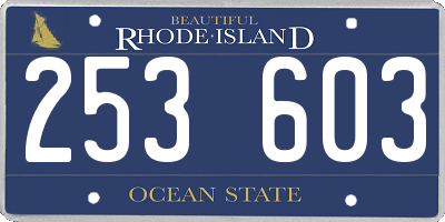 RI license plate 253603