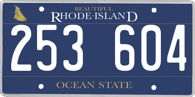 RI license plate 253604