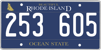 RI license plate 253605