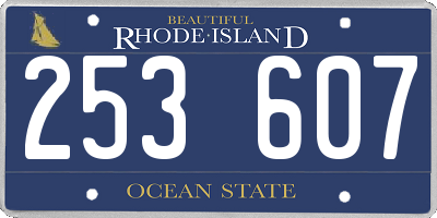 RI license plate 253607