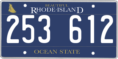 RI license plate 253612