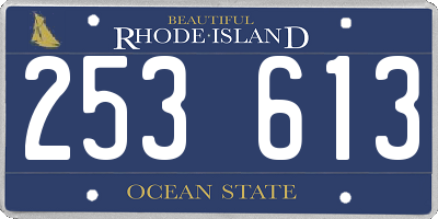 RI license plate 253613