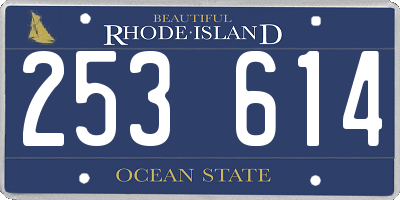 RI license plate 253614