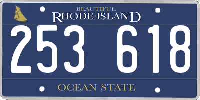 RI license plate 253618