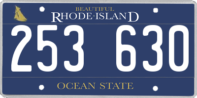 RI license plate 253630